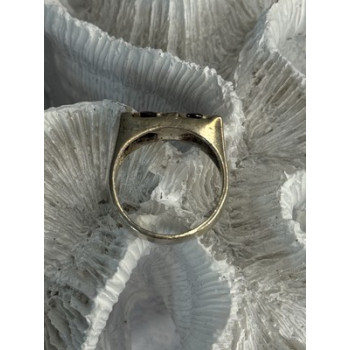 925 Sterling Silver Garnet & Marcasite Ring Size 9