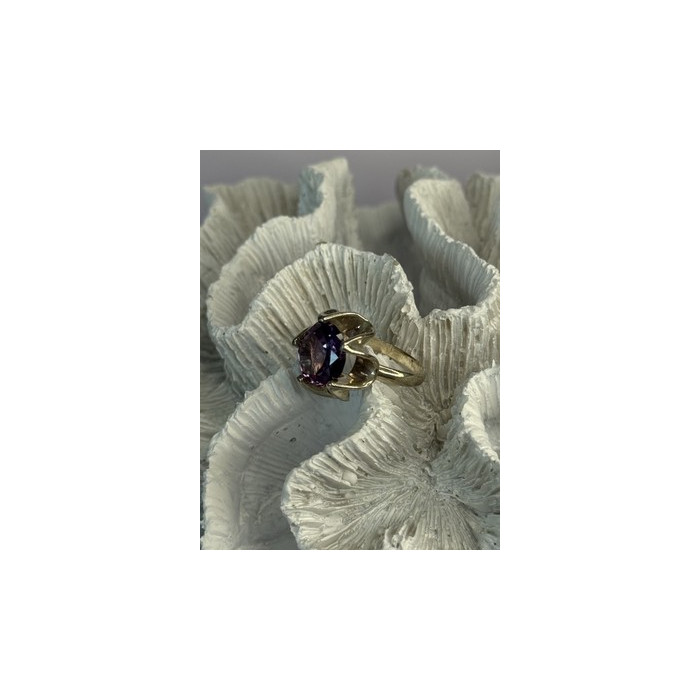 925 Sterling Silver Amethyst Ring Size 6.5