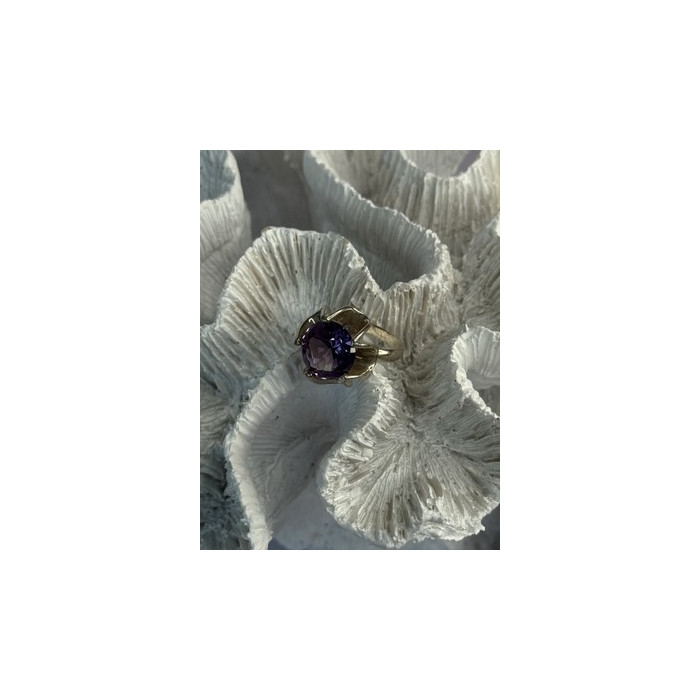 925 Sterling Silver Amethyst Ring Size 6.5