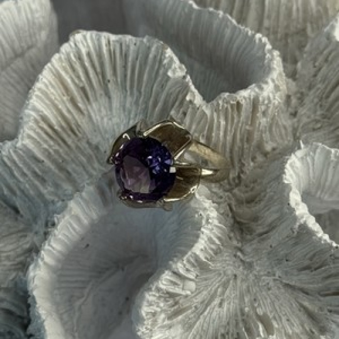 925 Sterling Silver Amethyst Ring Size 6.5