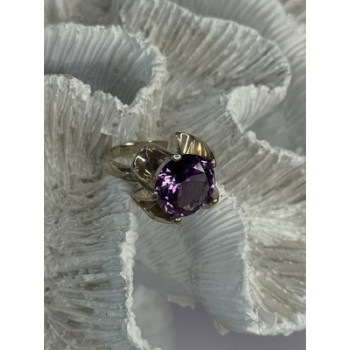 925 Sterling Silver Amethyst Ring Size 6.5