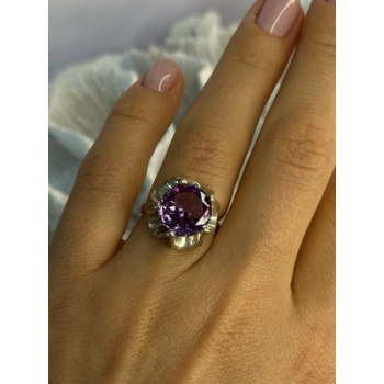 925 Sterling Silver Amethyst Ring Size 6.5