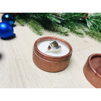 925 Sterling Silver Opal Mosaic Ring Size 8