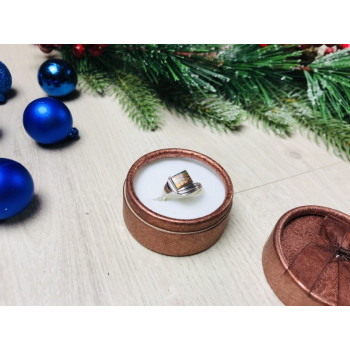 925 Sterling Silver Opal Mosaic Ring Size 8