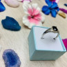 925 Sterling Silver Dark Blue Spinel Ring Size 6.5