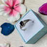 925 Sterling Silver Dark Blue Spinel Ring Size 6.5