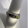 925 Sterling Silver & Green Agate Ring Size 8