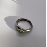 925 Sterling Silver & Green Agate Ring Size 8