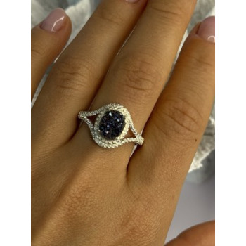 925 Sterling Silver Marcasite Ring Size 9.5