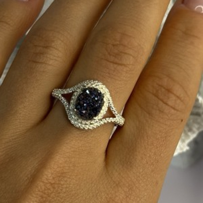 925 Sterling Silver Marcasite Ring Size 9.5