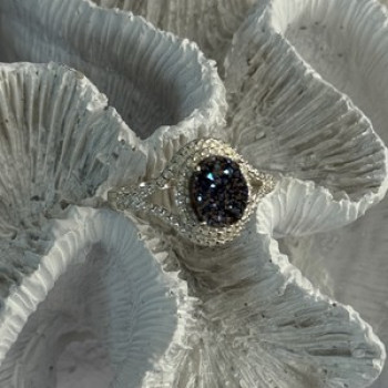 925 Sterling Silver Marcasite Ring Size 9.5