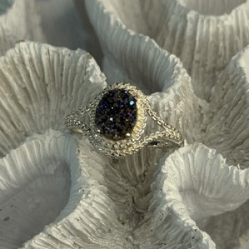 925 Sterling Silver Marcasite Ring Size 9.5