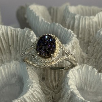 925 Sterling Silver Marcasite Ring Size 9.5