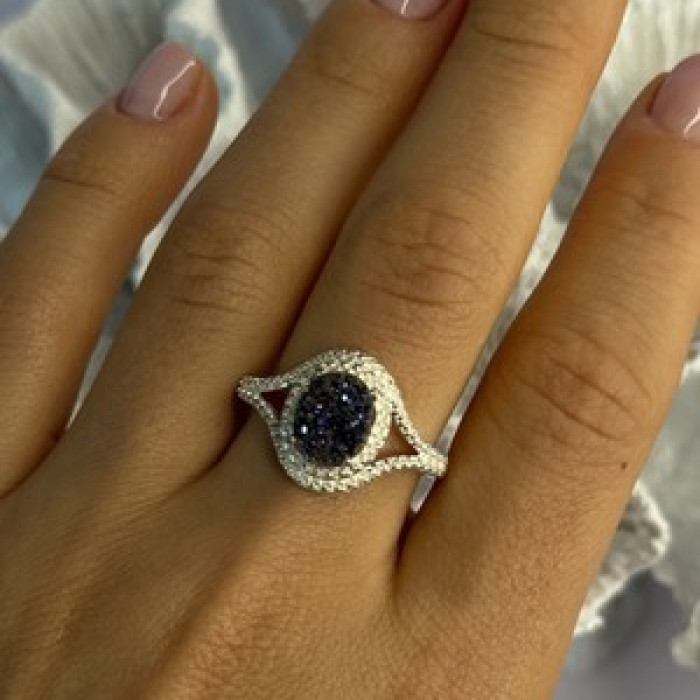 925 Sterling Silver Marcasite Ring Size 9.5