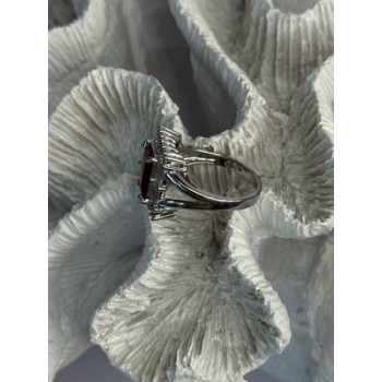 925 Sterling Silver Topaz & Beryl Ring Size 8