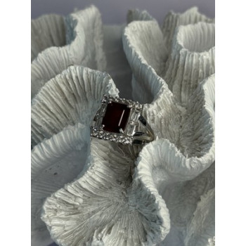 925 Sterling Silver Topaz & Beryl Ring Size 8