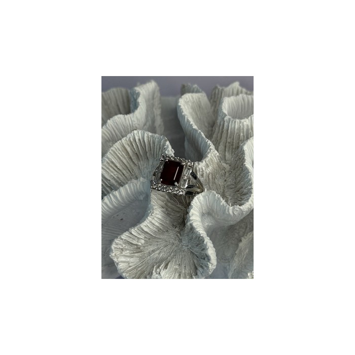 925 Sterling Silver Topaz & Beryl Ring Size 8