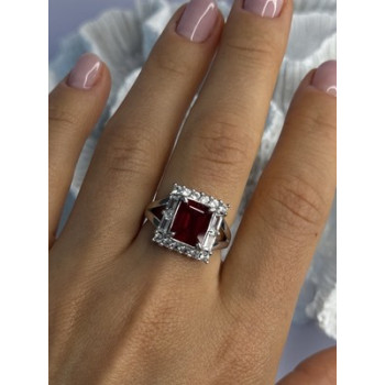 925 Sterling Silver Topaz & Beryl Ring Size 8