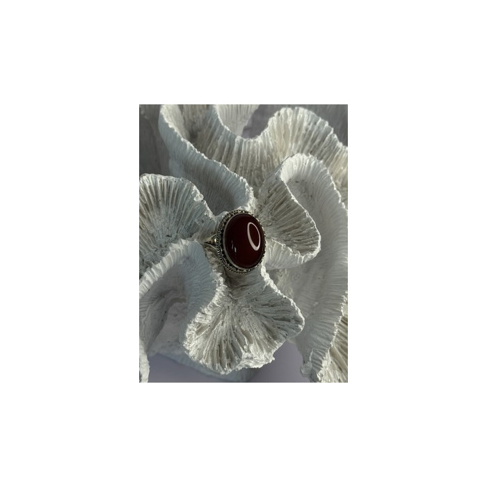 Vintage 925 Sterling Silver Agate Ring Size 8