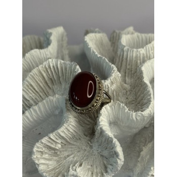 Vintage 925 Sterling Silver Agate Ring Size 8