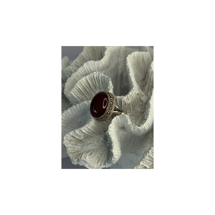 Vintage 925 Sterling Silver Agate Ring Size 8