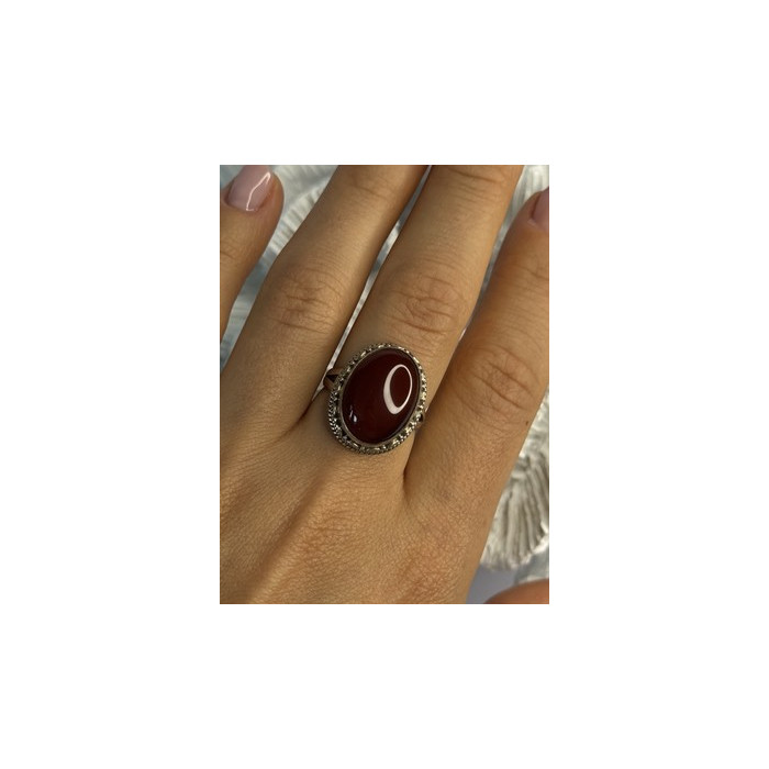 Vintage 925 Sterling Silver Agate Ring Size 8