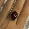 Vintage 925 Sterling Silver Agate Ring Size 8