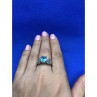 925 Sterling Silver Blue Spinel Ring Size 6.5
