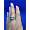 925 Sterling Silver Blue Spinel Ring Size 6.5