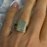 925 Sterling Silver Jade Nephrite Ring Size 6.5
