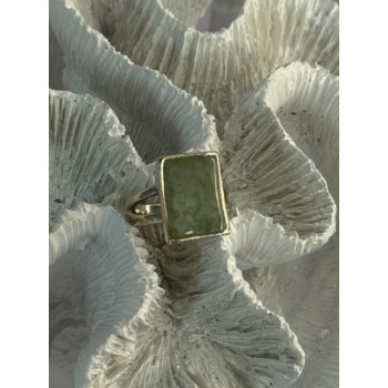 925 Sterling Silver Jade Nephrite Ring Size 6.5