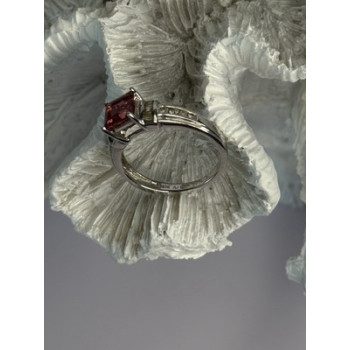 10K WHITE GOLD SPINEL & DIAMONDS RING SIZE 7