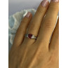 10K WHITE GOLD SPINEL & DIAMONDS RING SIZE 7
