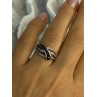10K WHITE GOLD SAPPHIRE & DIAMOND RING SIZE 7