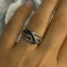 10K White Gold Sapphire & Diamond Ring Size 7