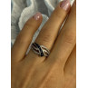 10K WHITE GOLD SAPPHIRE & DIAMOND RING SIZE 7