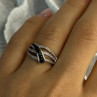 10K White Gold Sapphire & Diamond Ring Size 7