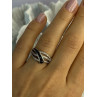 10K WHITE GOLD SAPPHIRE & DIAMOND RING SIZE 7
