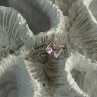 10K White Gold Pink Topaz & Diamond Ring Size 7