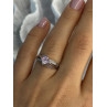 10K WHITE GOLD PINK TOPAZ & DIAMOND RING SIZE 7