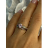 10K WHITE GOLD PINK TOPAZ & DIAMOND RING SIZE 7