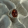 925 Sterling Silver Amber Ring Size 7