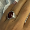 925 Sterling Silver Amber Ring Size 7