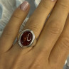925 Sterling Silver Amber Ring Size 7
