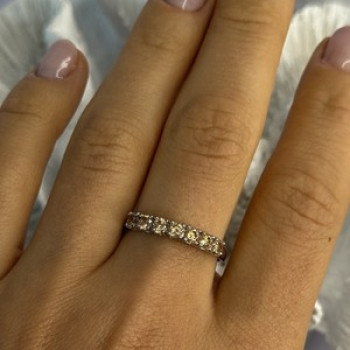 925 Sterling Silver Shiny CZ Ring Size 10