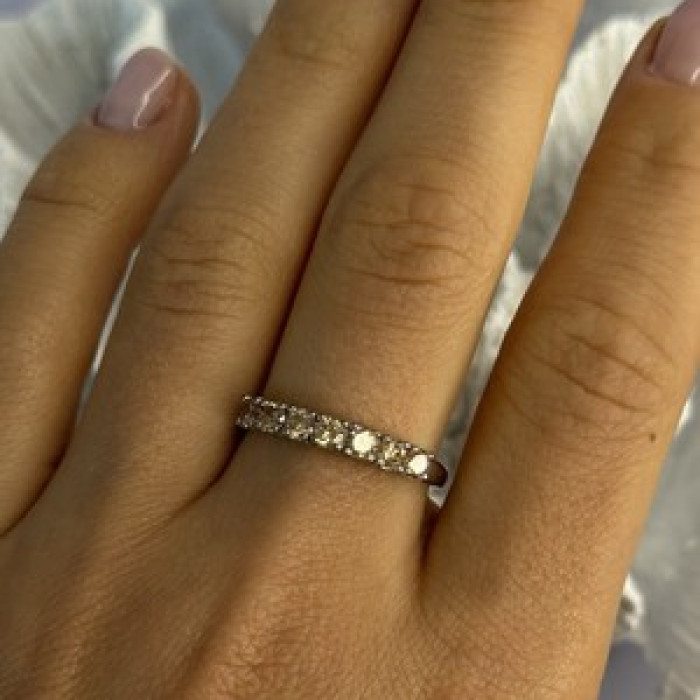 925 Sterling Silver Shiny CZ Ring Size 10