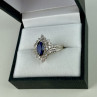 925 Sterling Silver Sapphire & CZ Ring Size 6.5