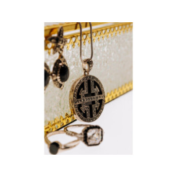 925 STERLING SILVER AGATE & MARCASITES CHAIN WITH PENDANT