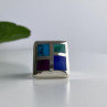 925 Sterling Silver Multicolor Agate Ring Size 5.5