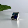 925 Sterling Silver Multicolor Agate Ring Size 5.5